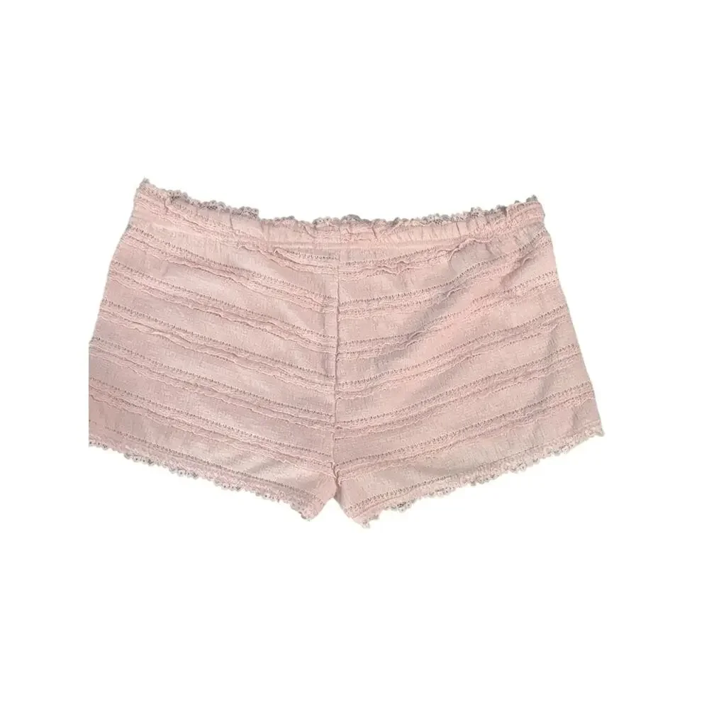 Y2K For Justify Blush Pink Lace Trim Micro Bloomer Shorts Size L Coquette Ballet